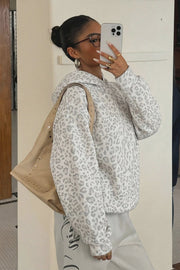 Leopard Print Pullover Street Hoodie