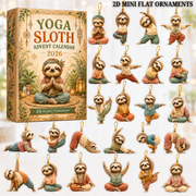 Yoga Sloth Advent Calendar 2026 - 24-Day Festive Countdown, Acrylic Charms Blind Box - Gift For Yoga Lovers