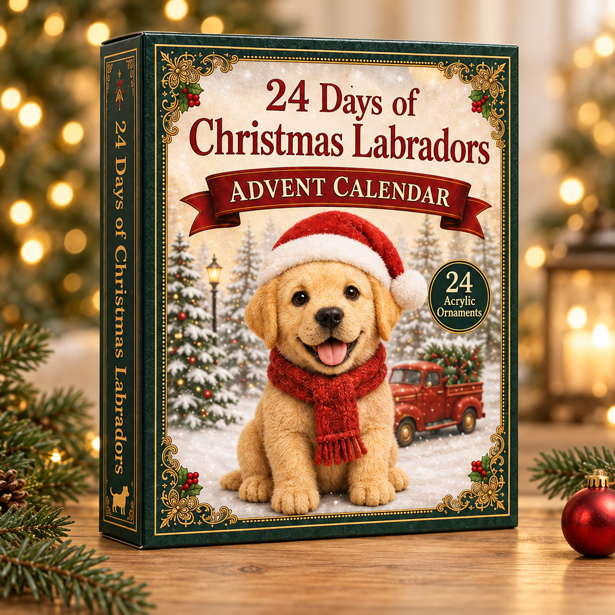 Christmas Labrador Advent Calendar 2026 - 24-Day Festive Countdown, Acrylic Charms Blind Box - Gift For Labrador Lovers