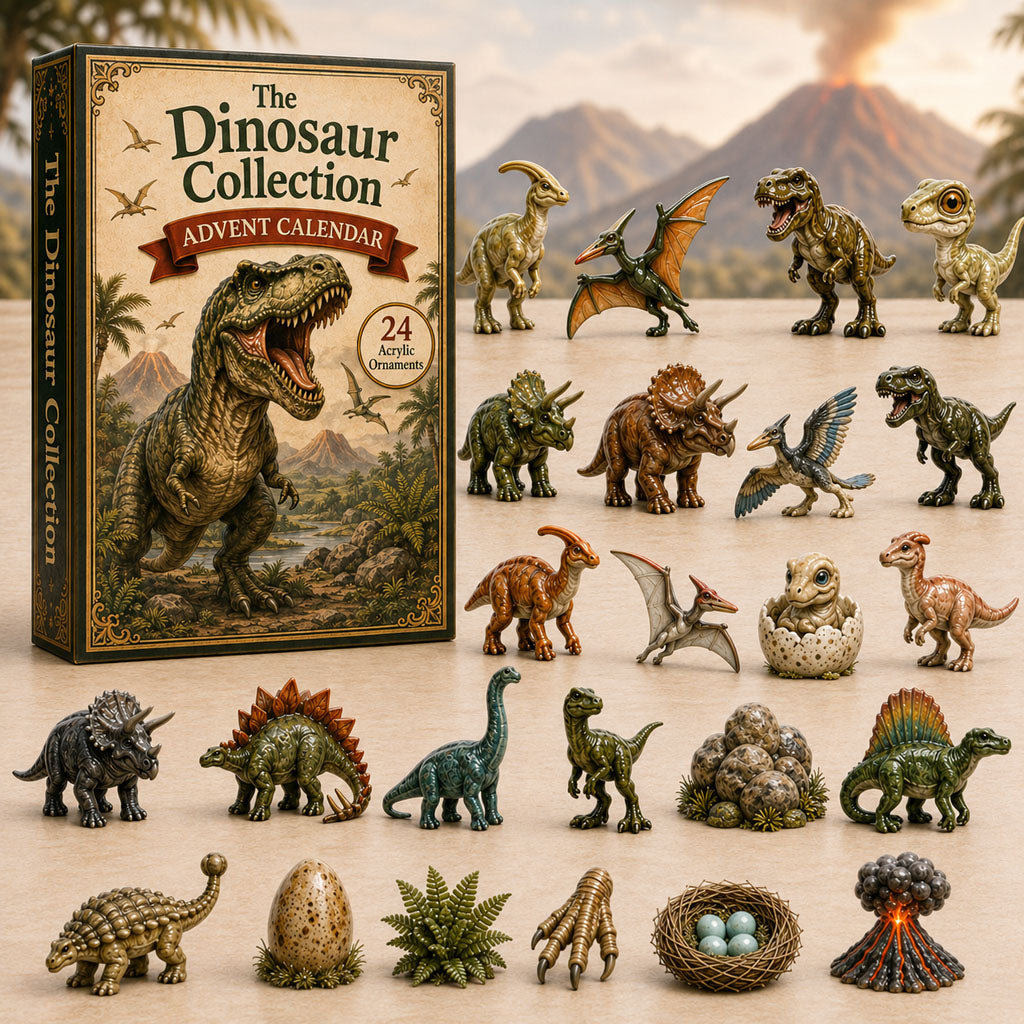 Wild Dinosaur World Advent Calendar 2026 - 24-Day Festive Countdown, Acrylic Charms Blind Box - Gift For Dinosaur Lovers