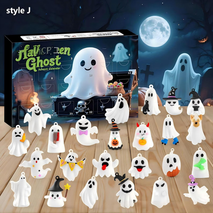 Halloween Advent Calendar 2026, 24 Day Ghost Blind Box, Spooky Cute Countdown Gift, Mini Collectible Hanging Ornaments, Multiple Box Styles