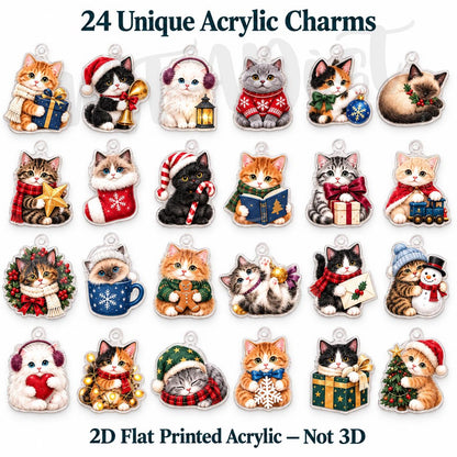 Christmas Cat Advent Calendar, 24 Days of Furry, Cat Lover Gift, Seasonal Ornament Decor, Pet Family Keepsake, Christmas Ornament, Gift 2026