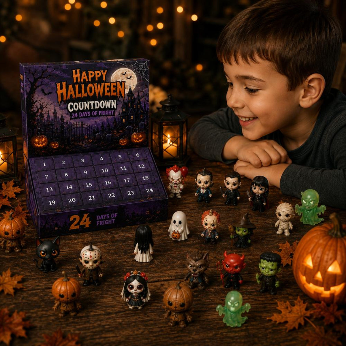 Halloween Advent Calendar 2026, 24 Day Blind Box, Mystery Box, Resin Figurines, Halloween Countdown Box, Spooky Collectibles, Halloween Gift
