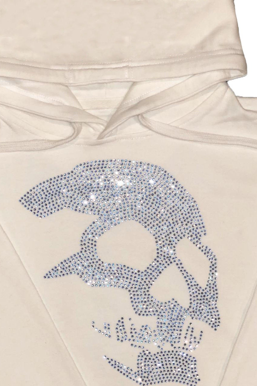 Rhinestone Skull Pullover Hoodie