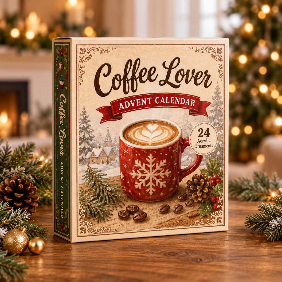 Cozy Coffee Lover Advent Calendar 2026 - 24-Day Festive Countdown, Acrylic Charms Blind Box - Gift For Coffee Lovers
