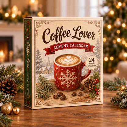 Cozy Coffee Lover Advent Calendar 2026 - 24-Day Festive Countdown, Acrylic Charms Blind Box - Gift For Coffee Lovers