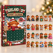 Highland Cow Advent Calendar 2026, 24-Day Christmas Countdown Box, Mini Cow Figurines, Farmhouse Holiday Decor, Cow Lover Gift