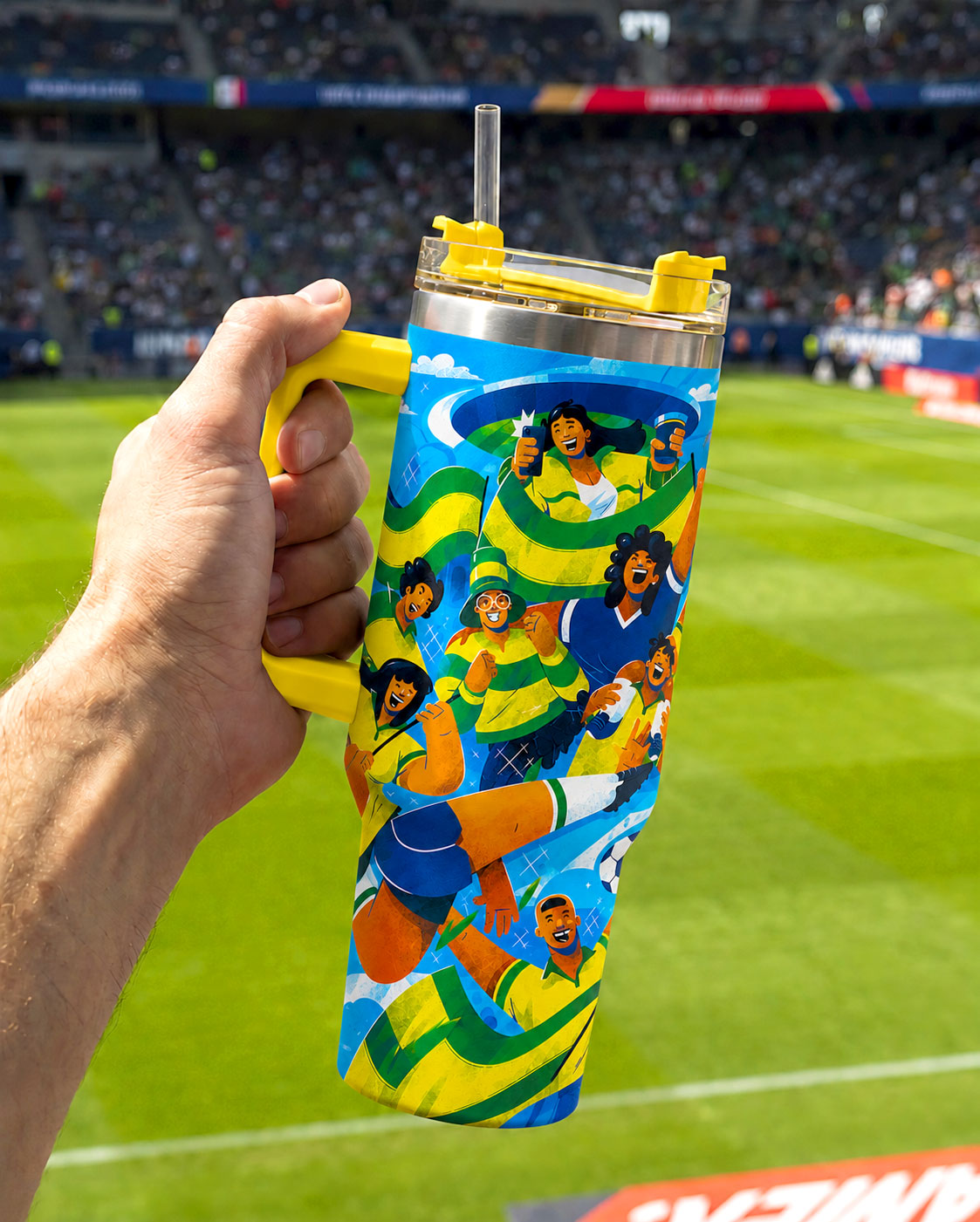 Vibrant Football Fan Art Travel Tumbler 40oz