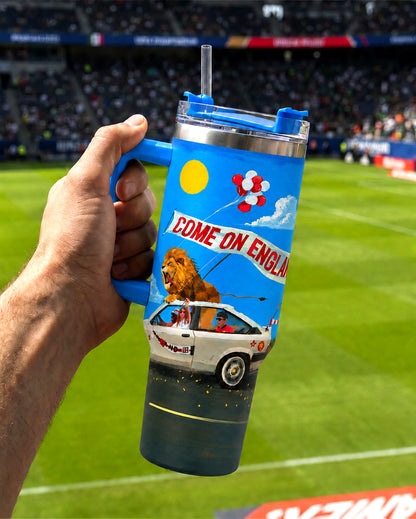 Come On England Soccer Fan Tumbler Mug 40oz