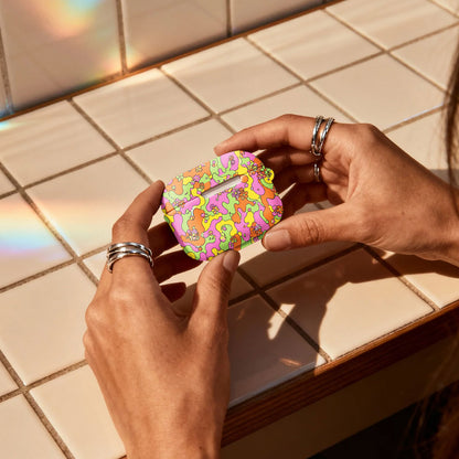 Retro Psychedelic Floral AirPods Case
