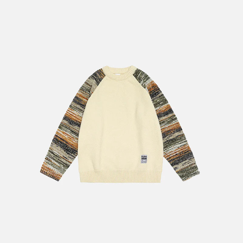 Textured Sleeve Knit Sweater