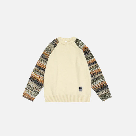 Textured Sleeve Knit Sweater