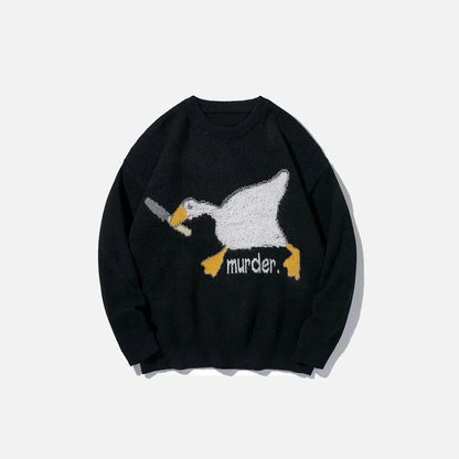 Murder Goose Print Sweater