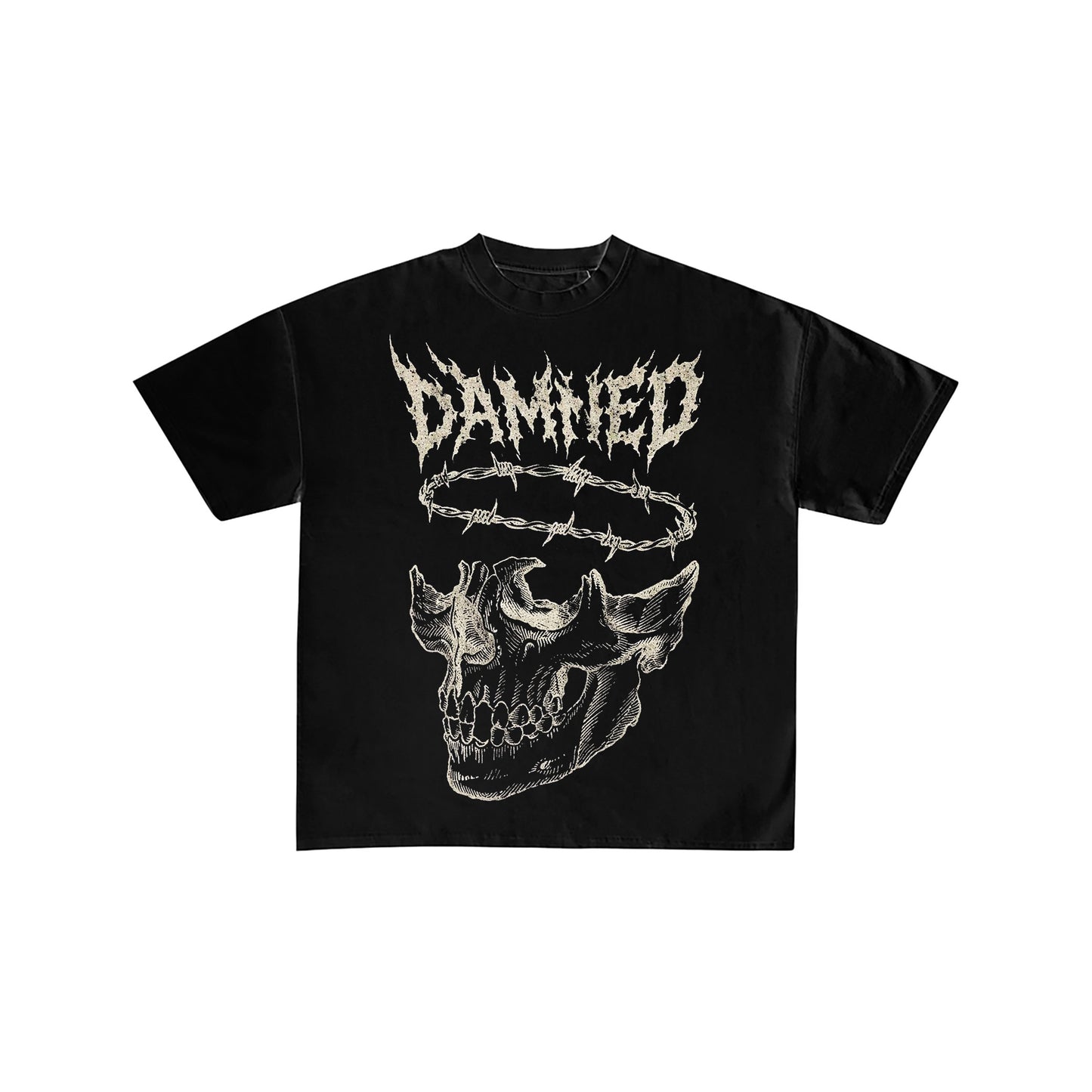 Damned Skull Barbed Wire Graphic Tee