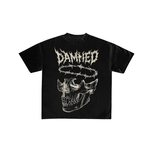 Damned Skull Barbed Wire Graphic Tee
