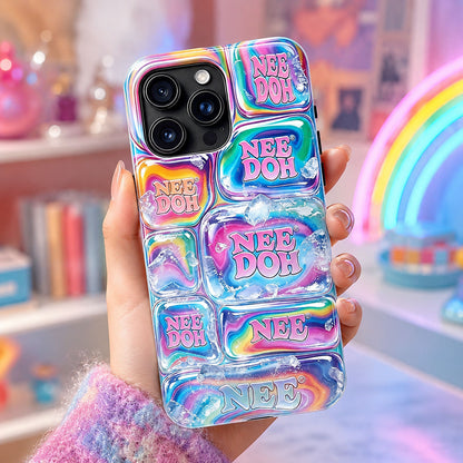 Nee Doh 3D Rainbow Ice Marble Puffy Phone Case