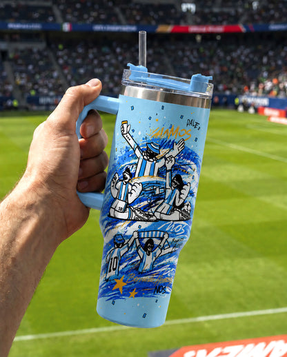 Vamos Argentina Soccer Fan Tumbler Mug 40oz