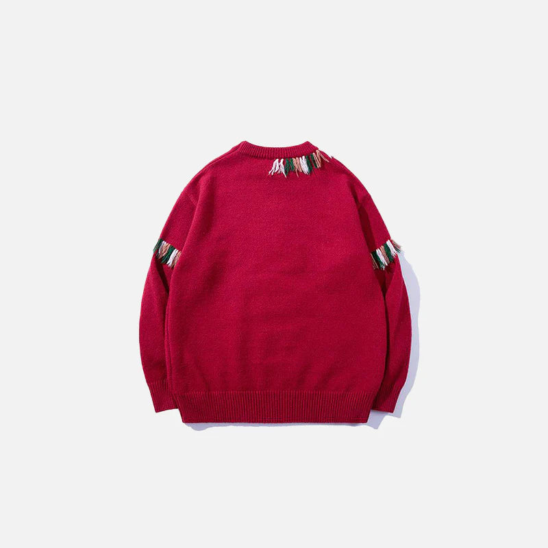 Y2K Fringe Forest Sweater