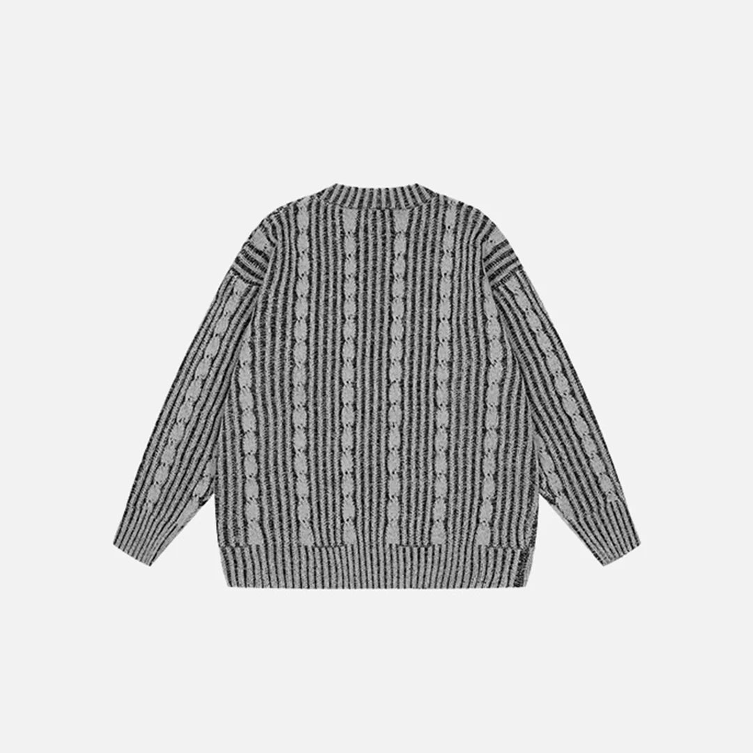 Retro Vintage Striped Loose Knit Sweater