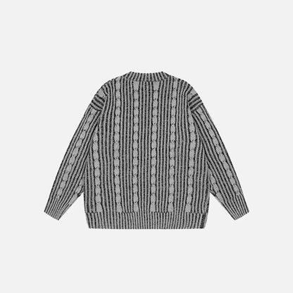 Retro Vintage Striped Loose Knit Sweater