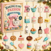 Baking Time Advent Calendar 2026 - 24-Day Festive Countdown, Acrylic Charms Blind Box - Gift For Bakers
