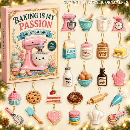 Baking Time Advent Calendar 2026 - 24-Day Festive Countdown, Acrylic Charms Blind Box - Gift For Bakers