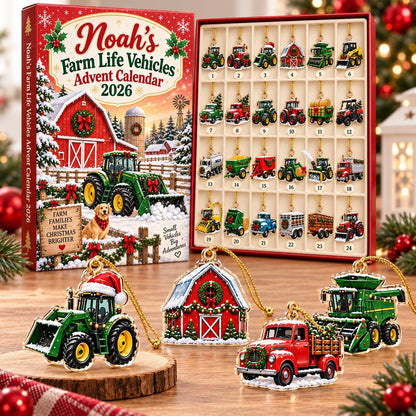 Farm Vehicle Advent Calendar 2026, Tractors and Trucks, Christmas Countdown Gift, 24 Day Motorsport Christmas Countdown
