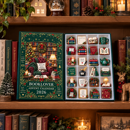 Book Lover Advent Calendar, Christmas Ornament Set, 24 Day Reading Countdown