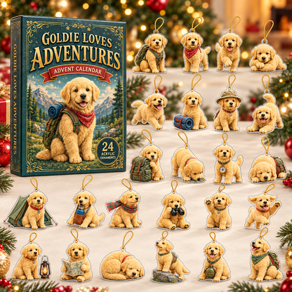 Goldie Adventures Advent Calendar 2026 - 24-Day Festive Countdown, Acrylic Charms Blind Box - Gift For Dog Lovers