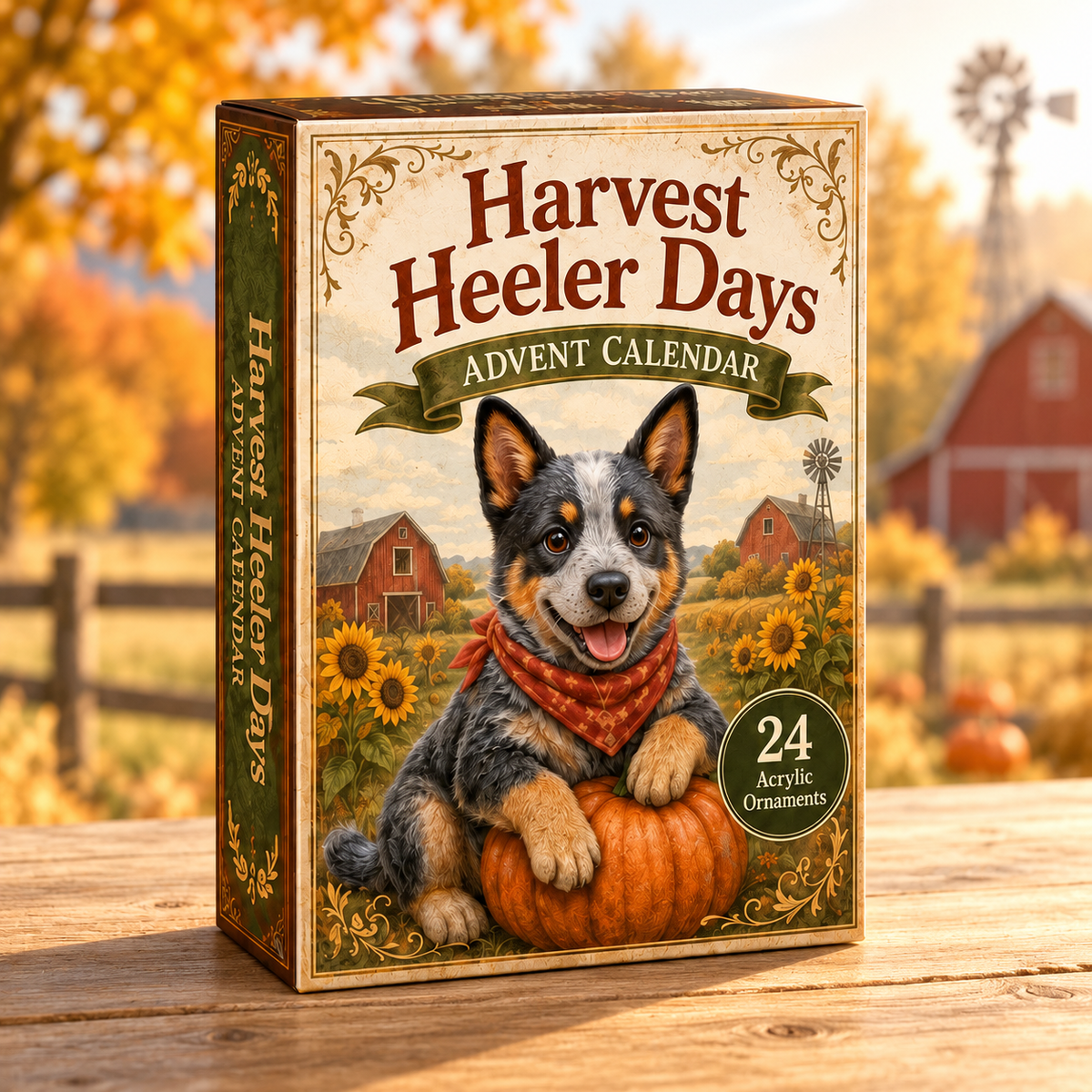Harvest Heeler Days Advent Calendar 2026 - 24-Day Festive Countdown, Acrylic Charms Blind Box - Gift For Dog Lovers