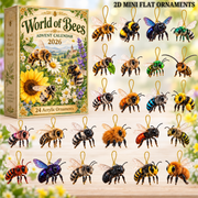 World Of Bees Advent Calendar 2026 - 24-Day Festive Countdown, Acrylic Charms Blind Box - Gift For Bee Lovers
