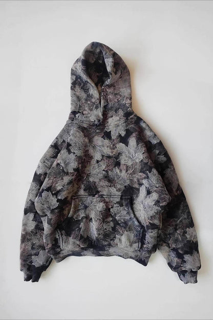Leaf Print Pullover Hoodie
