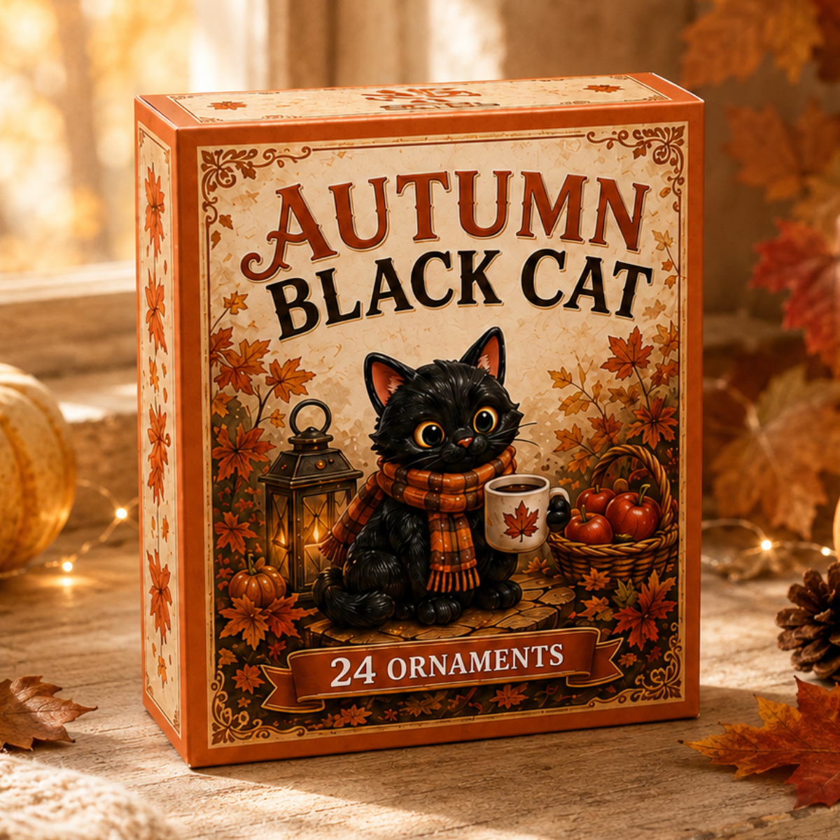Autumn Black Cat Advent Calendar 2026 - 24-Day Festive Countdown, Acrylic Charms Blind Box - Gift For Black Cat Lovers