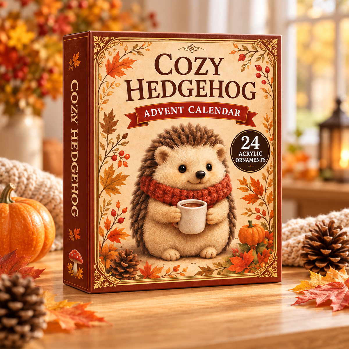 Cozy Hedgehog Advent Calendar 2026 - 24-Day Festive Countdown, Acrylic Charms Blind Box - Gift For Hedgehog Lovers