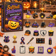 Softball Advent Calendar, Halloween Sports Advent Calendar 2026, 24 Softball Christmas Ornaments, Softball Gifts, Team Gift for Players