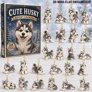 Cute Husky Advent Calendar 2026 - 24-Day Festive Countdown, Acrylic Charms Blind Box - Gift For Dog Lovers