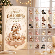 Pearl Dachshund Advent Calendar 2026, Dachshund Christmas Countdown, 24 Pcs Dachshund Dog Acrylic Ornaments, Dachshund Lover Gift, Xmas Tree Decor