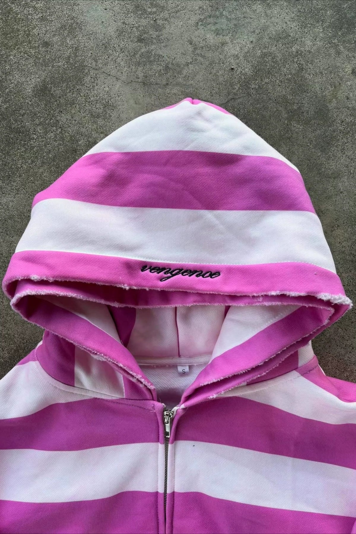 Stripe Layered Zip Hoodie