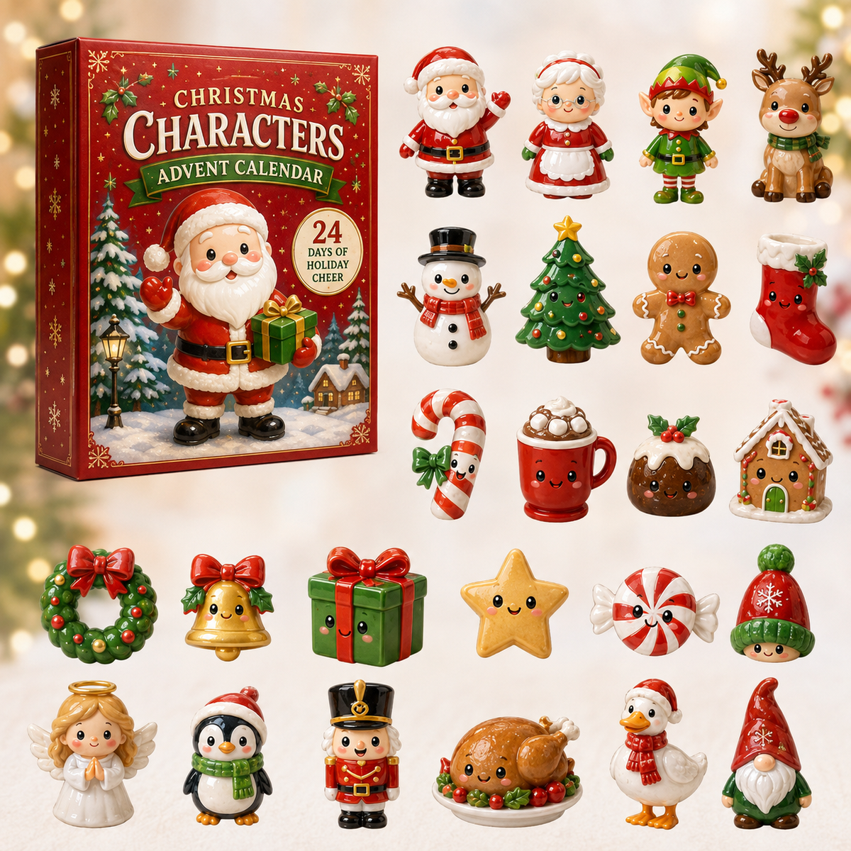 Christmas Characters Advent Calendar 2026 - 24-Day Festive Countdown, Acrylic Charms Blind Box - Gift For Family & Friends