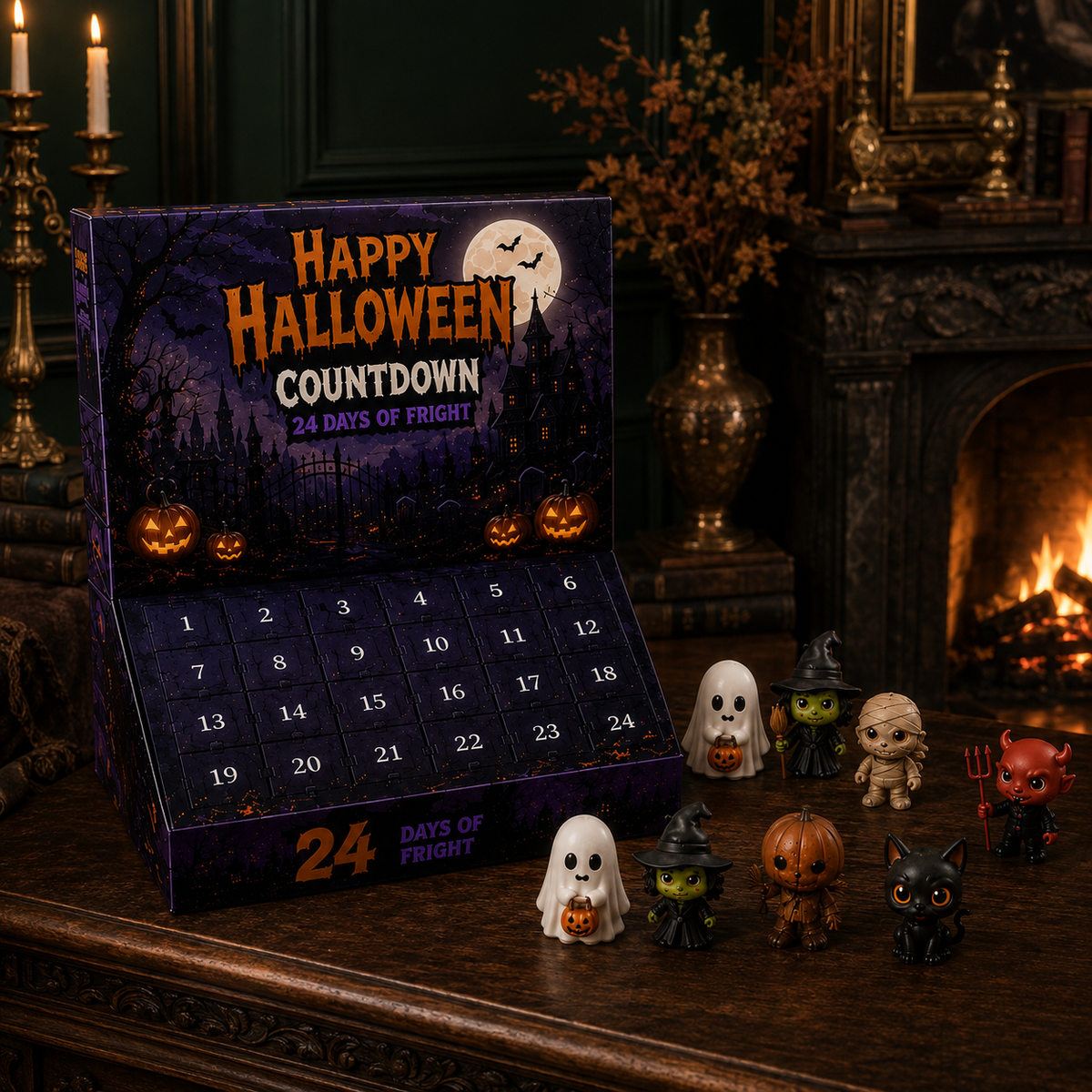Halloween Advent Calendar 2026, 24 Day Blind Box, Mystery Box, Resin Figurines, Halloween Countdown Box, Spooky Collectibles, Halloween Gift
