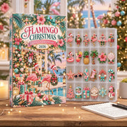 Flamingo Christmas Advent Calendar 2026, 24 Day Tropical Holiday Countdown, Pink Flamingo Ornaments, Beach Lover Gift, Coastal Xmas Decor
