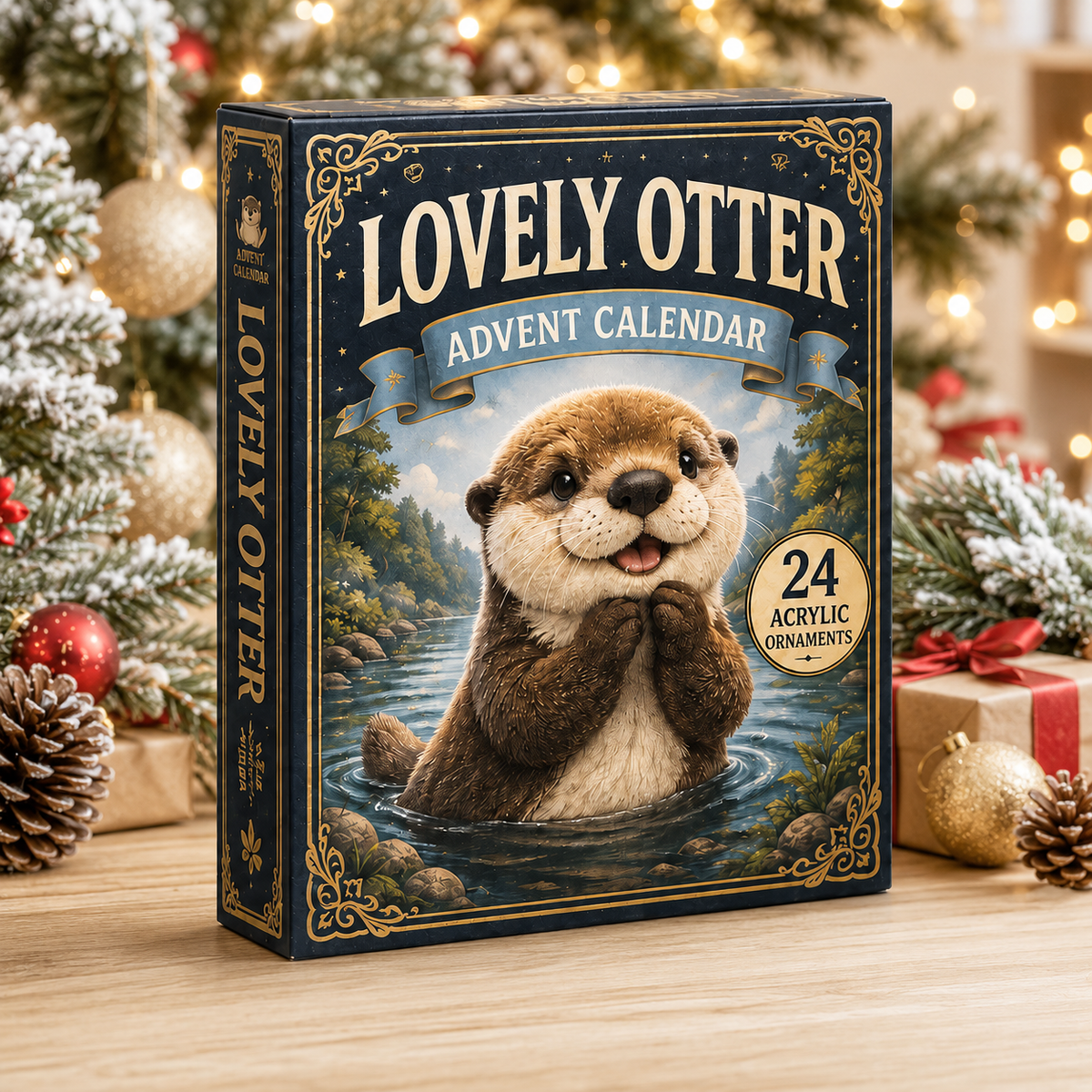 Lovely Otter Advent Calendar 2026 - 24-Day Festive Countdown, Acrylic Charms Blind Box - Gift For Otter Lovers