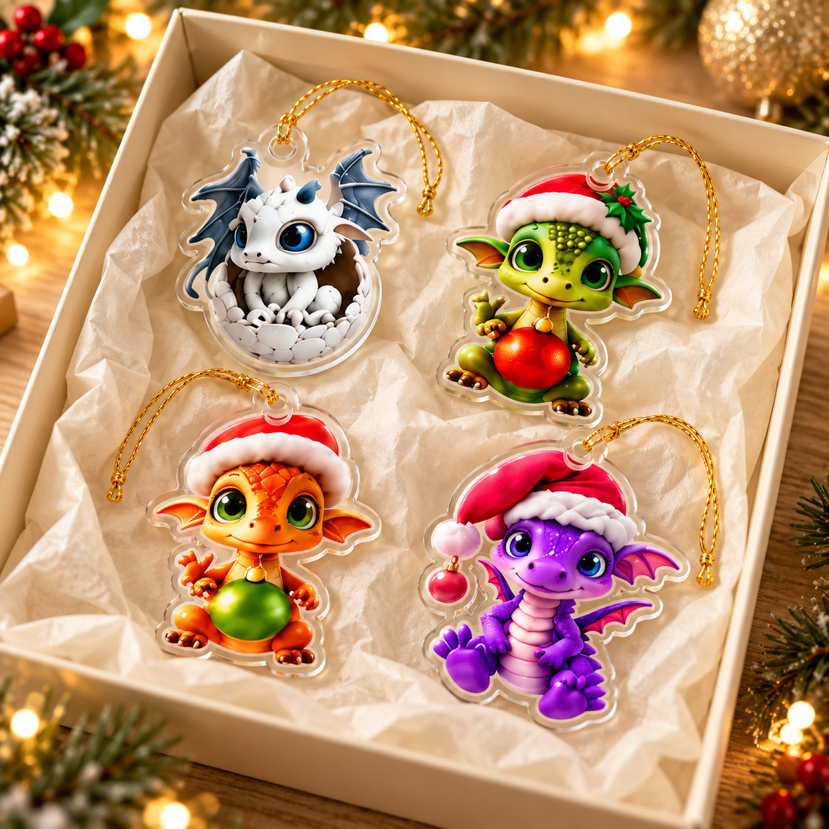 Dragon Advent Calendar | 24PCS Acrylic Ornaments | Fantasy Christmas Countdown | Cute Dragon Decor | Gift for Dragon Lovers | Birthday Gift For Kid