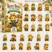 Busy Bees Advent Calendar 2026 - 24-Day Festive Countdown, Acrylic Charms Blind Box - Gift For Bee Lover