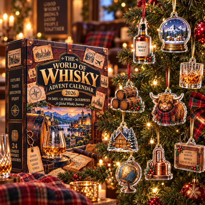 Global Whisky Advent Calendar 2026, 24 Days of International Drams & Treasures, Unique Christmas Countdown Gift, World Spirits Set