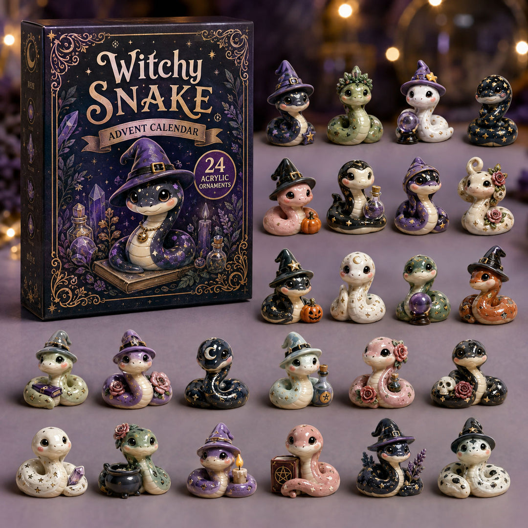 Witchy Snake Advent Calendar 2026 - 24-Day Festive Countdown, Acrylic Charms Blind Box - Gift For Snake Lovers