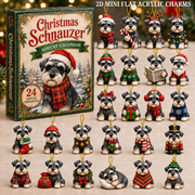 Christmas Schnauzer Advent Calendar 2026 - 24-Day Festive Countdown, Acrylic Charms Blind Box - Gift For Schnauzer Lovers