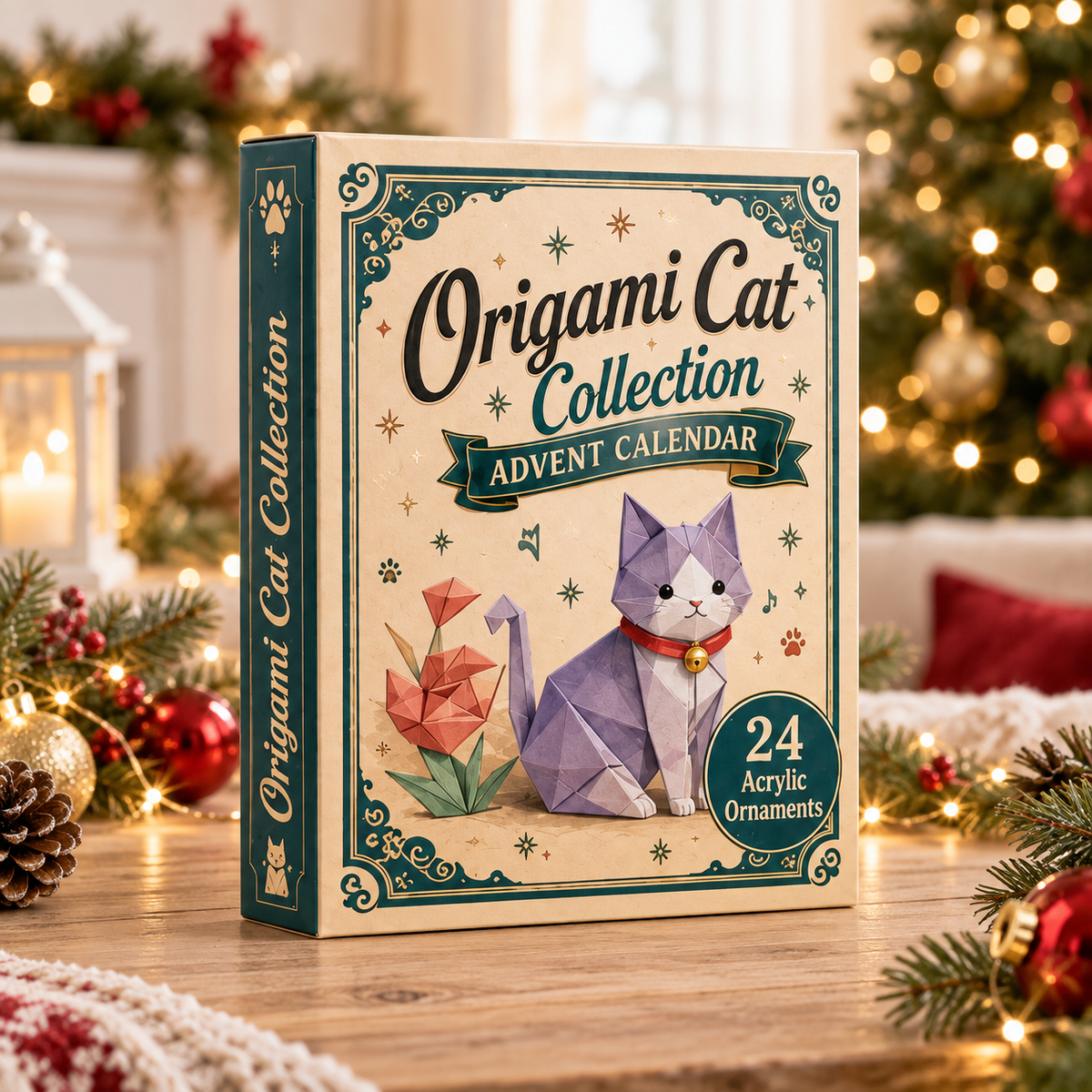 Origami Cat Collection Advent Calendar 2026 - 24-Day Festive Countdown, Acrylic Charms Blind Box - Gift For Origami Lovers