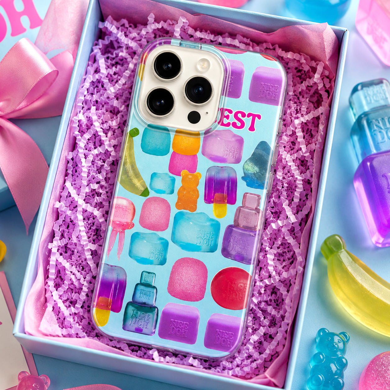 NeeDoh Cute Squish Cubes Light Blue Phone Case