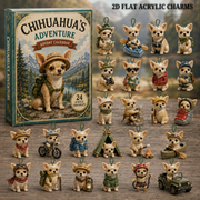 Chihuahua Outdoor Adventure Advent Calendar 2026 - 24-Day Festive Countdown, Acrylic Charms Blind Box - Gift For Dog Lovers